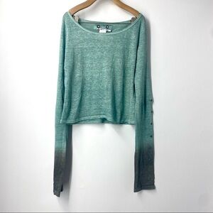 Mais Il est ou Les Soleil linen ombré cropped scoop neck top L